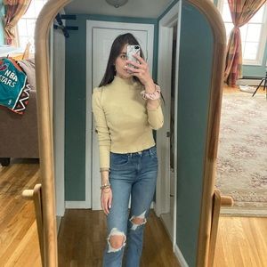 Cream colored size small turtleneck sweater from Forever 21.